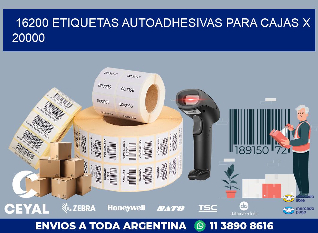16200 ETIQUETAS AUTOADHESIVAS PARA CAJAS X 20000