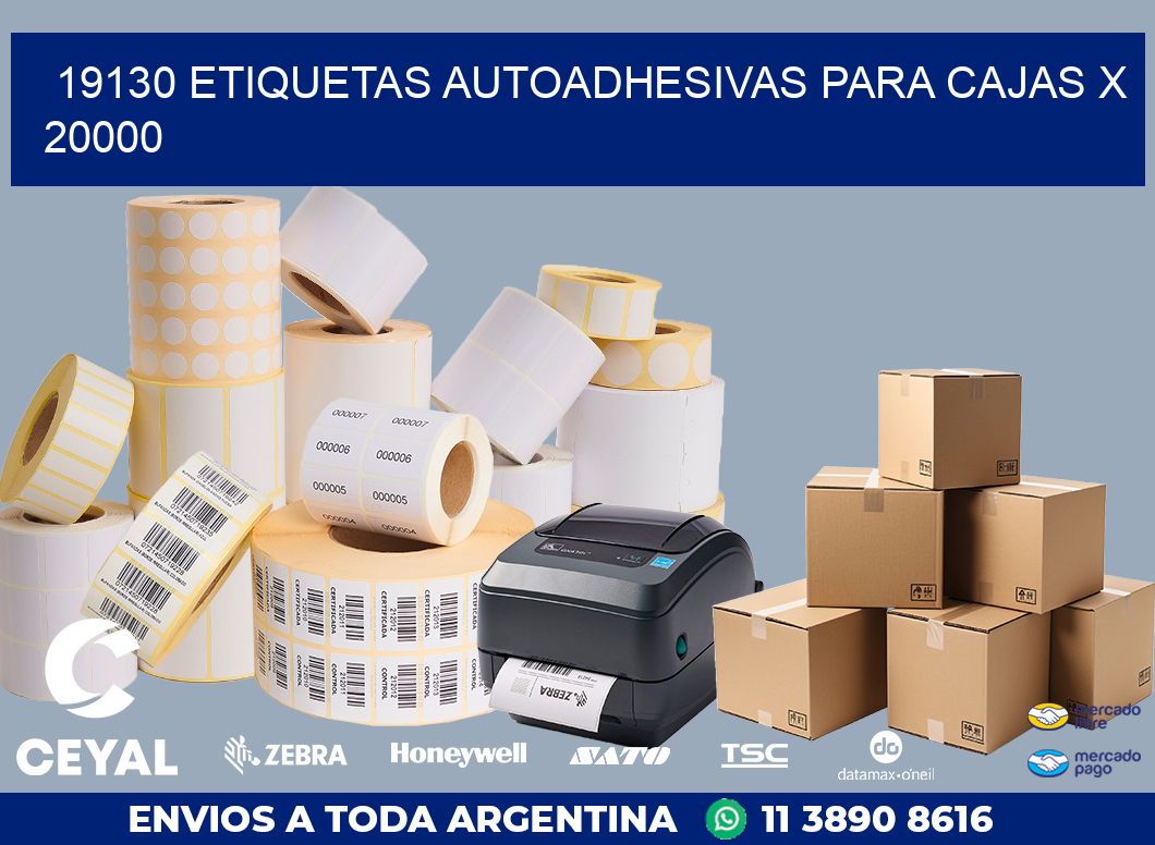 19130 ETIQUETAS AUTOADHESIVAS PARA CAJAS X 20000
