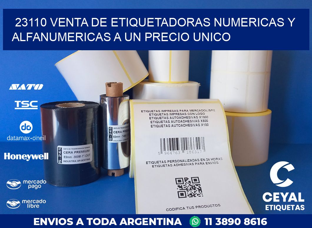 23110 VENTA DE ETIQUETADORAS NUMERICAS Y ALFANUMERICAS A UN PRECIO UNICO