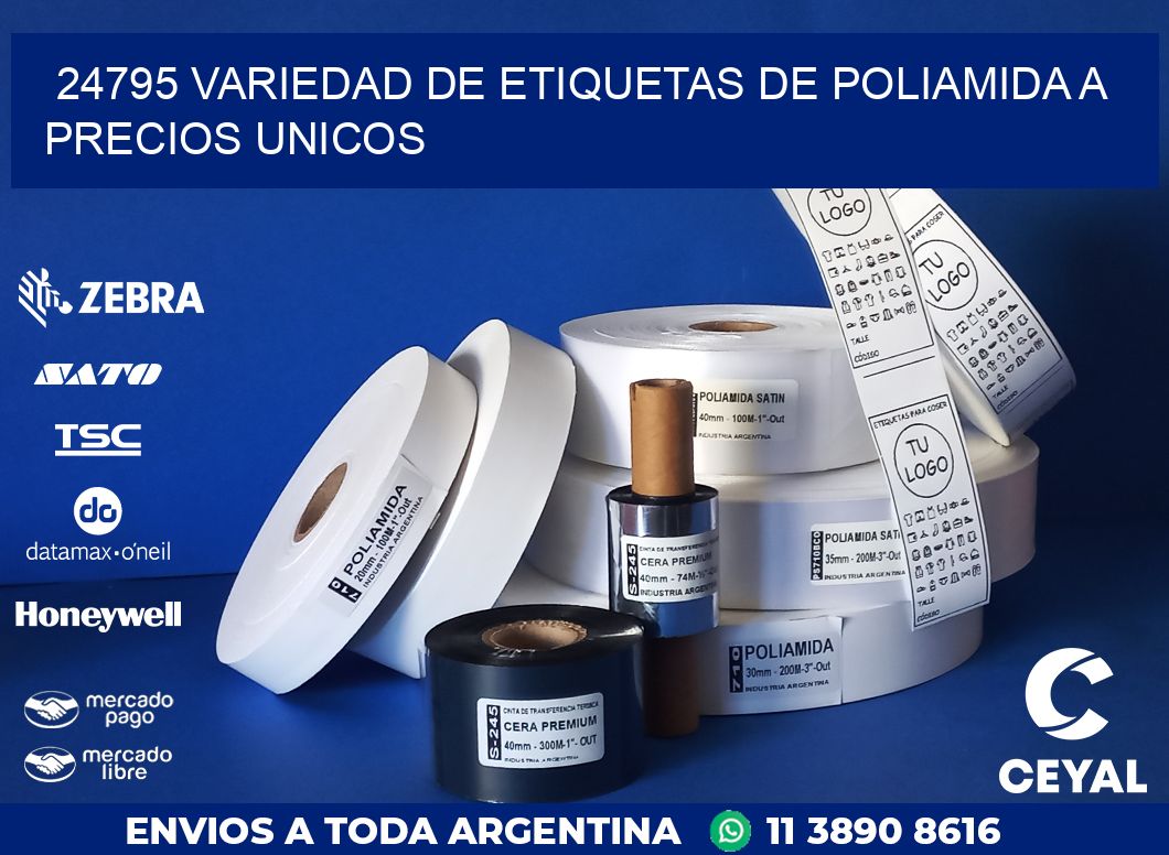 24795 VARIEDAD DE ETIQUETAS DE POLIAMIDA A PRECIOS UNICOS