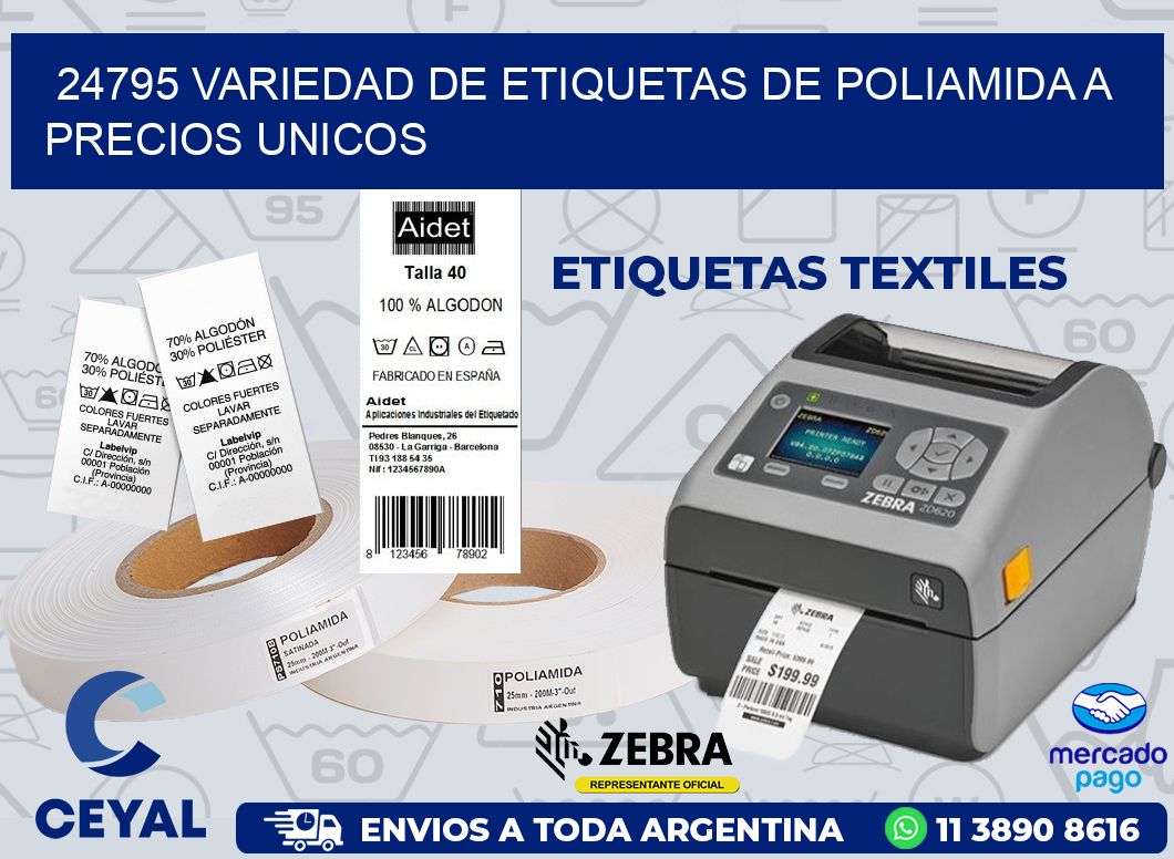 24795 VARIEDAD DE ETIQUETAS DE POLIAMIDA A PRECIOS UNICOS