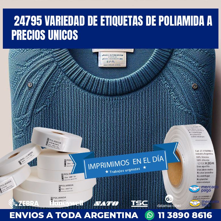 24795 VARIEDAD DE ETIQUETAS DE POLIAMIDA A PRECIOS UNICOS