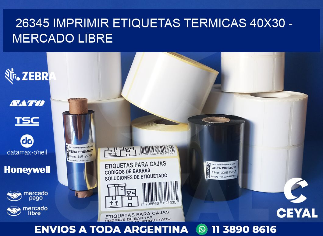 26345 IMPRIMIR ETIQUETAS TERMICAS 40X30 - MERCADO LIBRE
