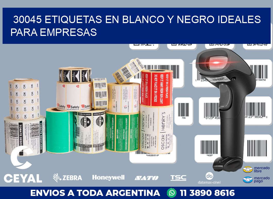 30045 ETIQUETAS EN BLANCO Y NEGRO IDEALES PARA EMPRESAS