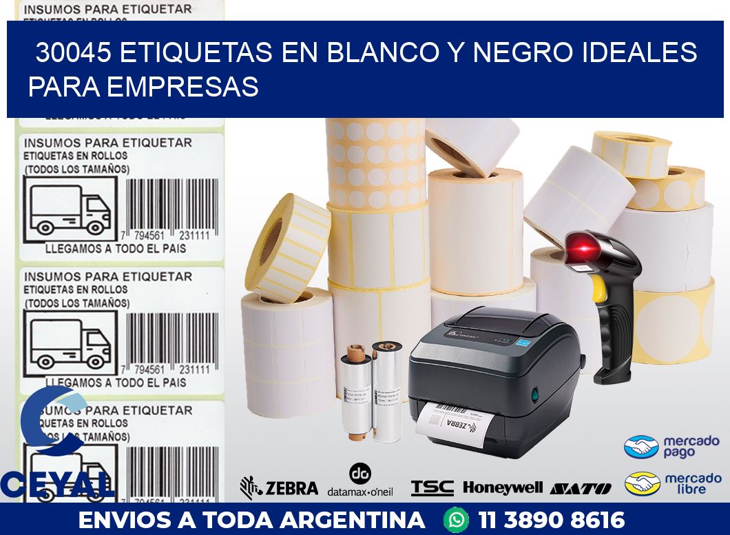 30045 ETIQUETAS EN BLANCO Y NEGRO IDEALES PARA EMPRESAS