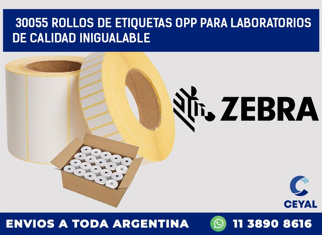 30055 ROLLOS DE ETIQUETAS OPP PARA LABORATORIOS DE CALIDAD INIGUALABLE