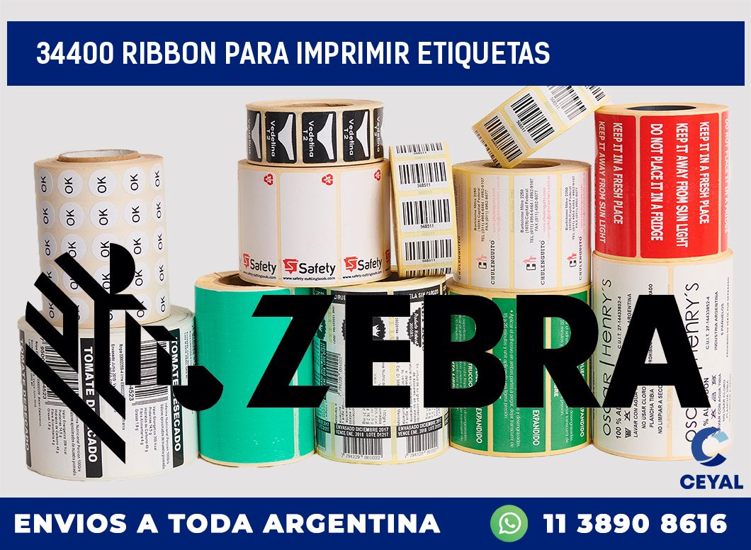 34400 RIBBON PARA IMPRIMIR ETIQUETAS