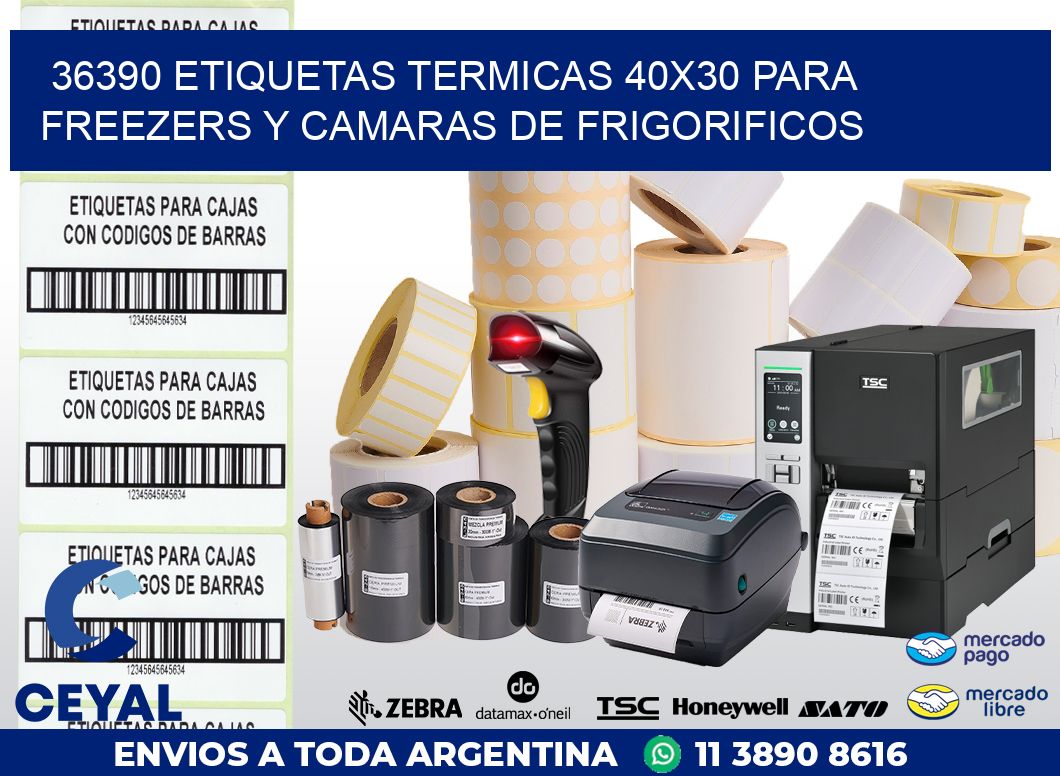 36390 ETIQUETAS TERMICAS 40X30 PARA FREEZERS Y CAMARAS DE FRIGORIFICOS