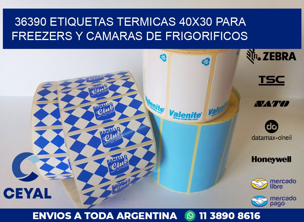 36390 ETIQUETAS TERMICAS 40X30 PARA FREEZERS Y CAMARAS DE FRIGORIFICOS