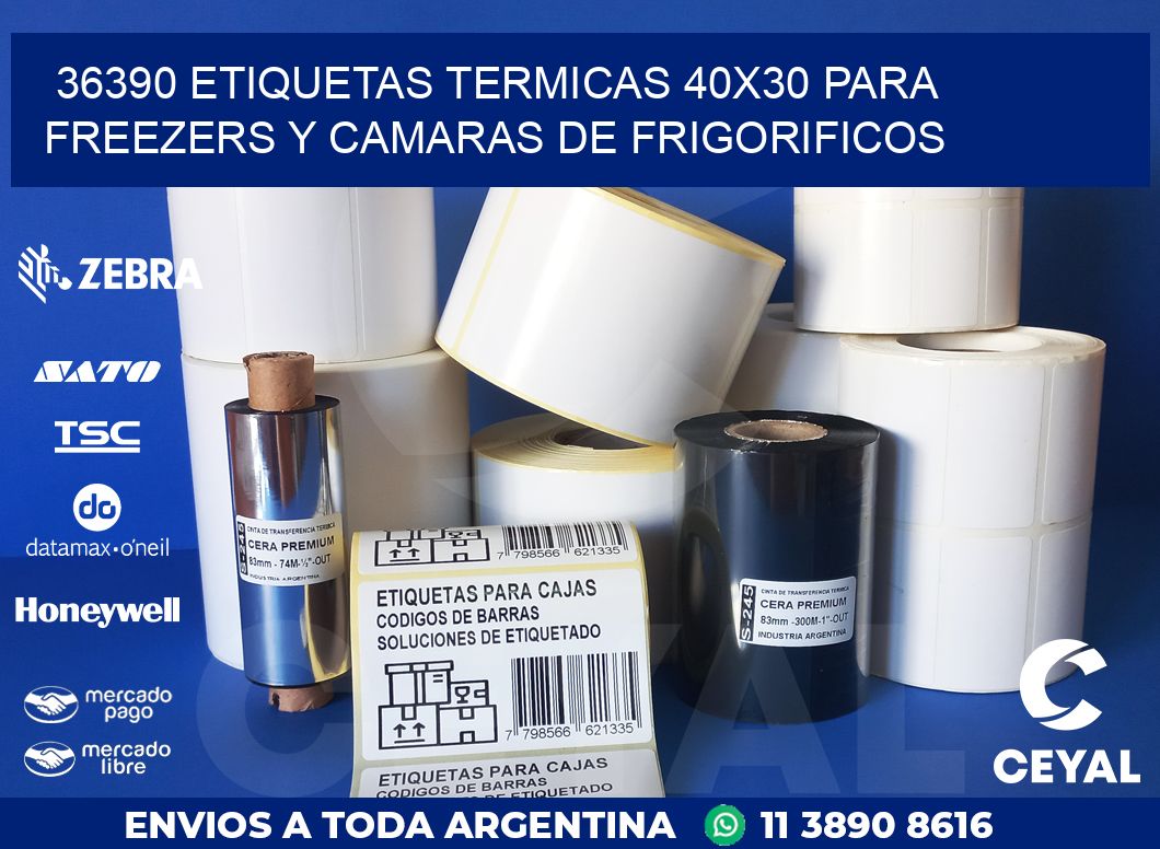 36390 ETIQUETAS TERMICAS 40X30 PARA FREEZERS Y CAMARAS DE FRIGORIFICOS