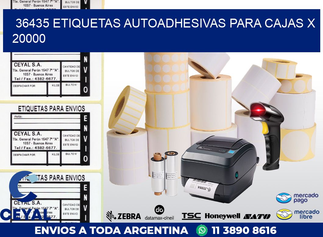 36435 ETIQUETAS AUTOADHESIVAS PARA CAJAS X 20000