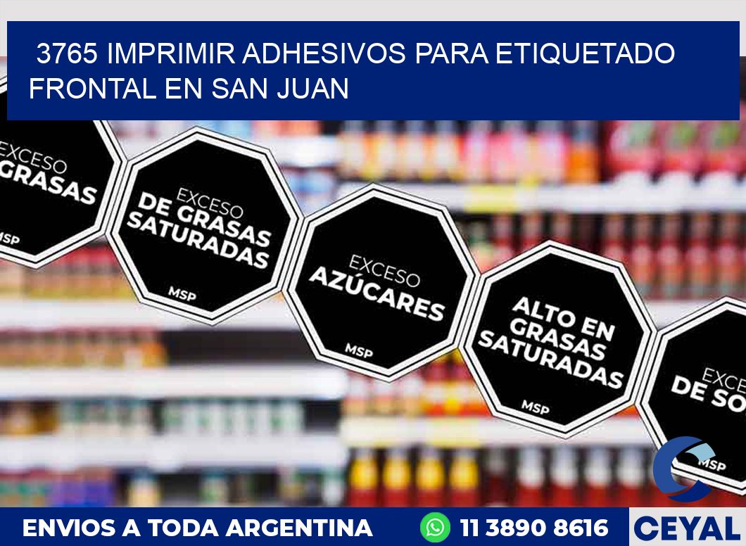 3765 IMPRIMIR ADHESIVOS PARA ETIQUETADO FRONTAL EN SAN JUAN