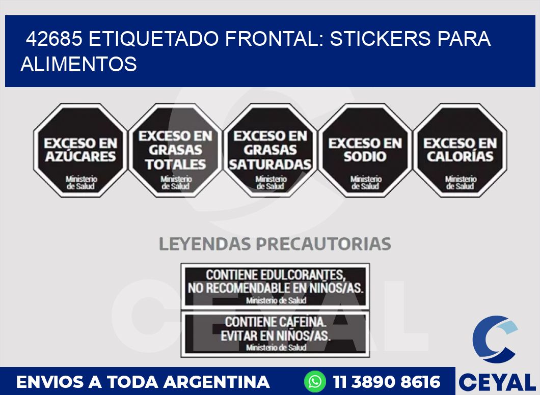 42685 ETIQUETADO FRONTAL: STICKERS PARA ALIMENTOS
