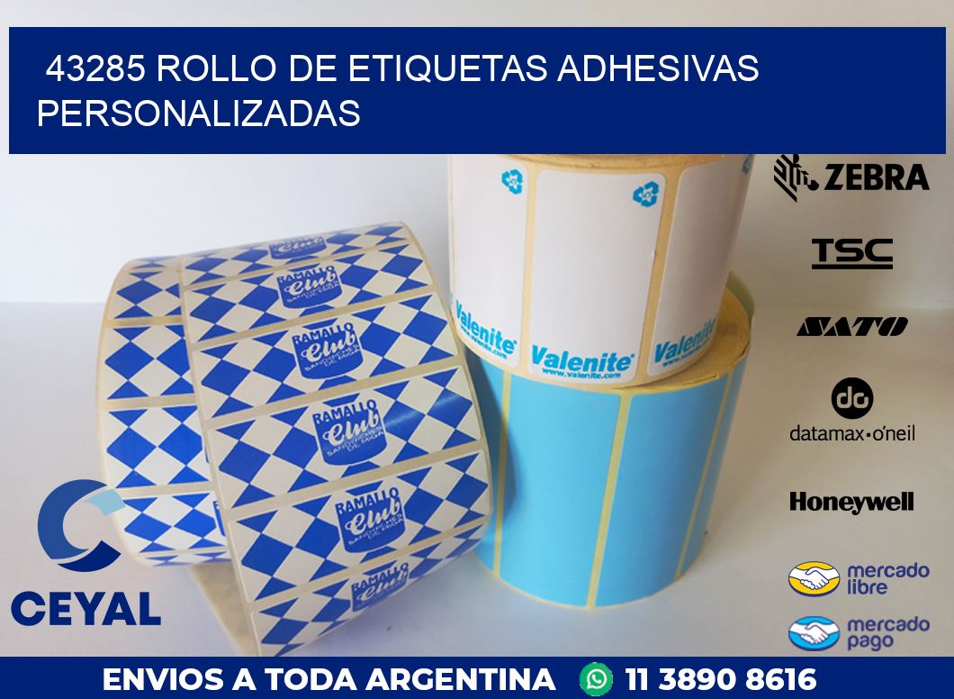 43285 ROLLO DE ETIQUETAS ADHESIVAS PERSONALIZADAS