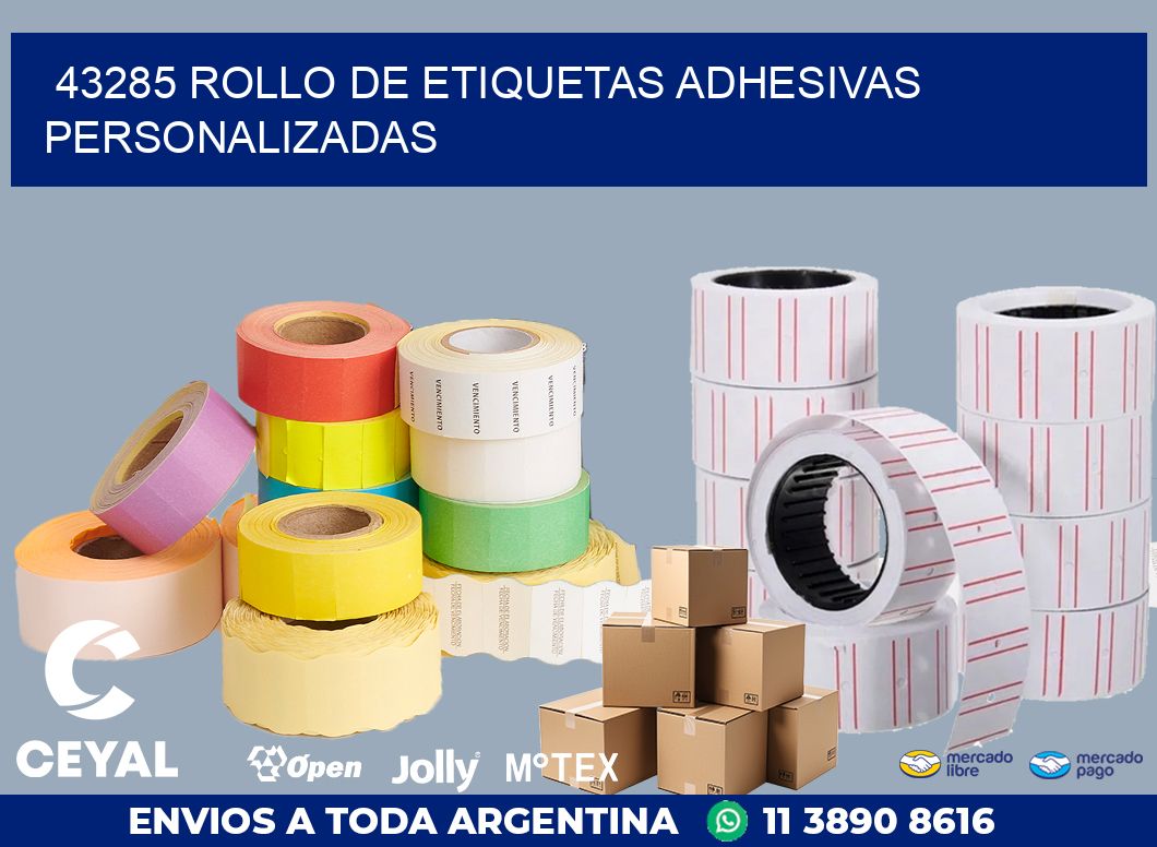 43285 ROLLO DE ETIQUETAS ADHESIVAS PERSONALIZADAS