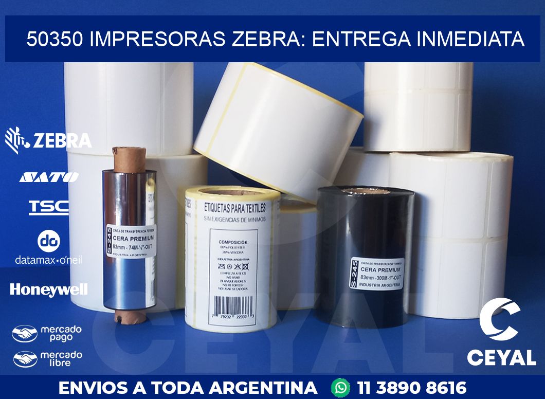 50350 IMPRESORAS ZEBRA: ENTREGA INMEDIATA