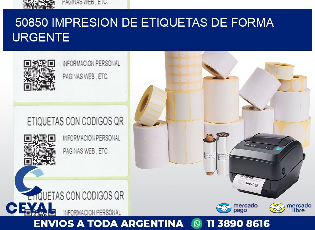 50850 IMPRESION DE ETIQUETAS DE FORMA URGENTE