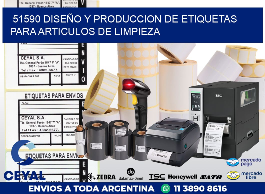 51590 DISEÑO Y PRODUCCION DE ETIQUETAS PARA ARTICULOS DE LIMPIEZA