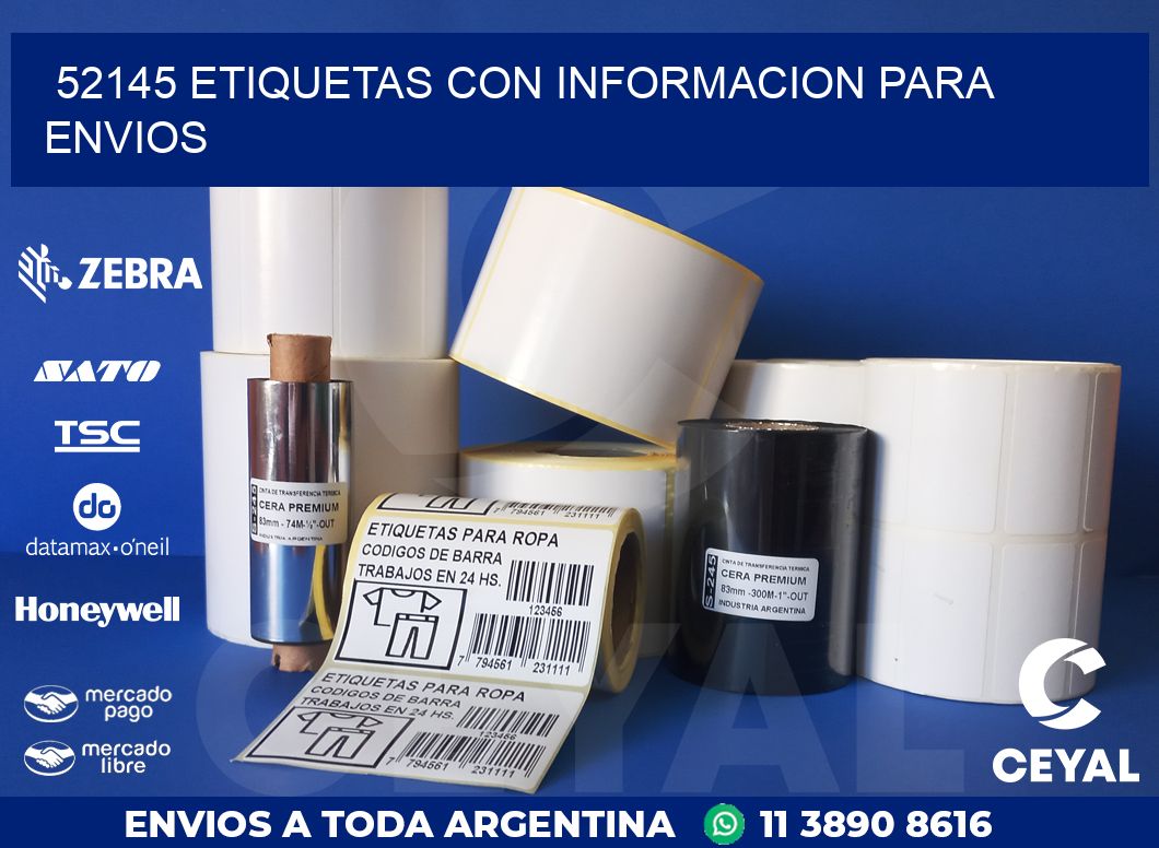 52145 ETIQUETAS CON INFORMACION PARA ENVIOS