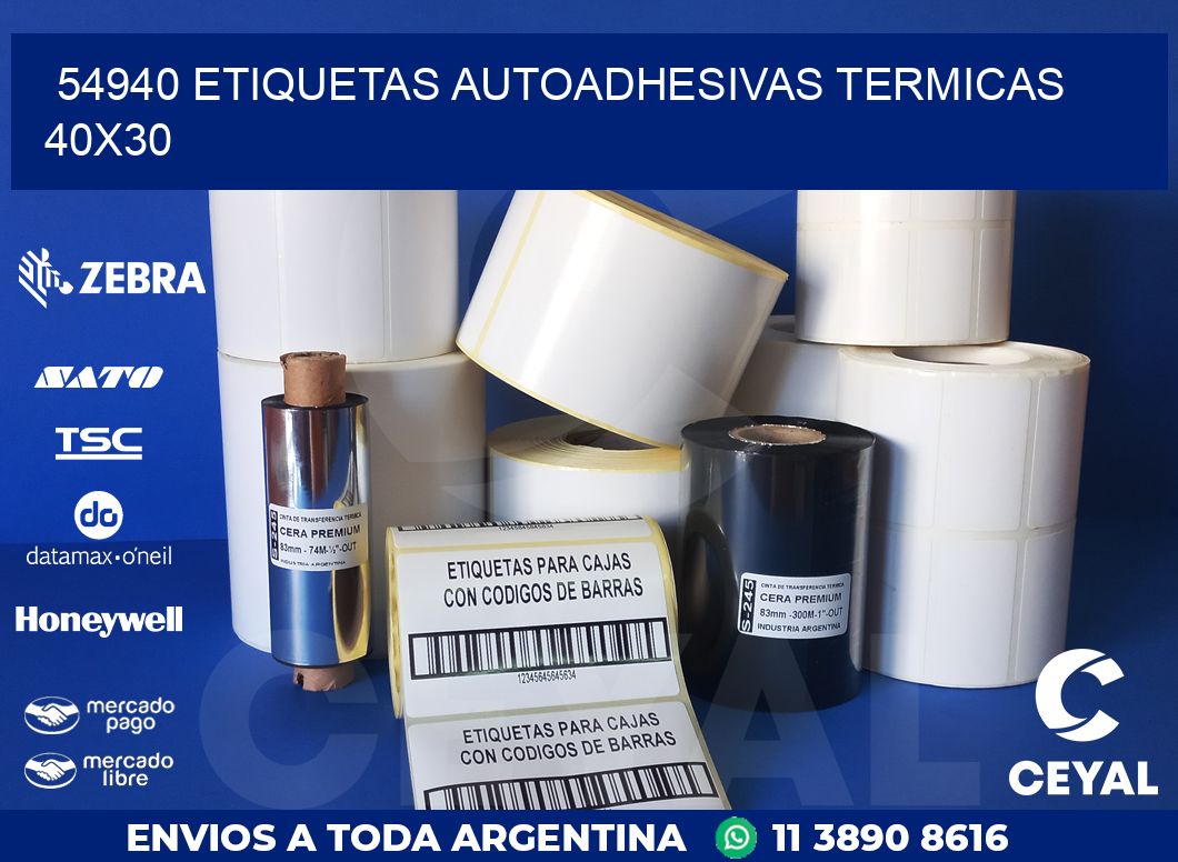 54940 ETIQUETAS AUTOADHESIVAS TERMICAS 40X30