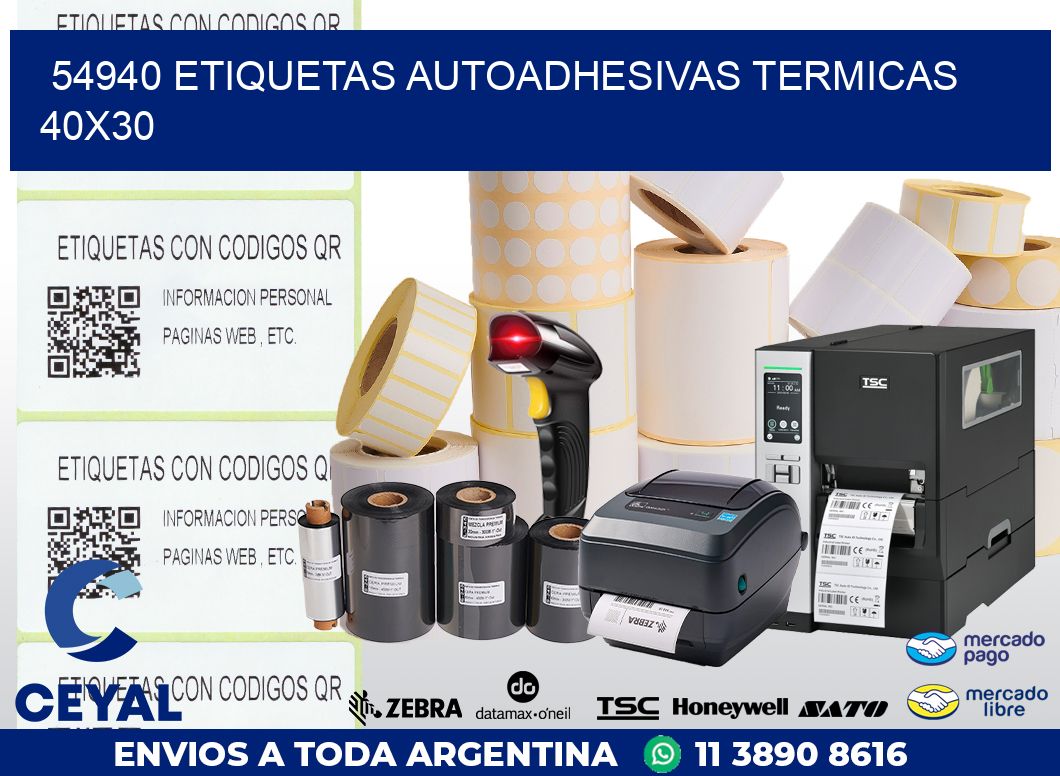 54940 ETIQUETAS AUTOADHESIVAS TERMICAS 40X30