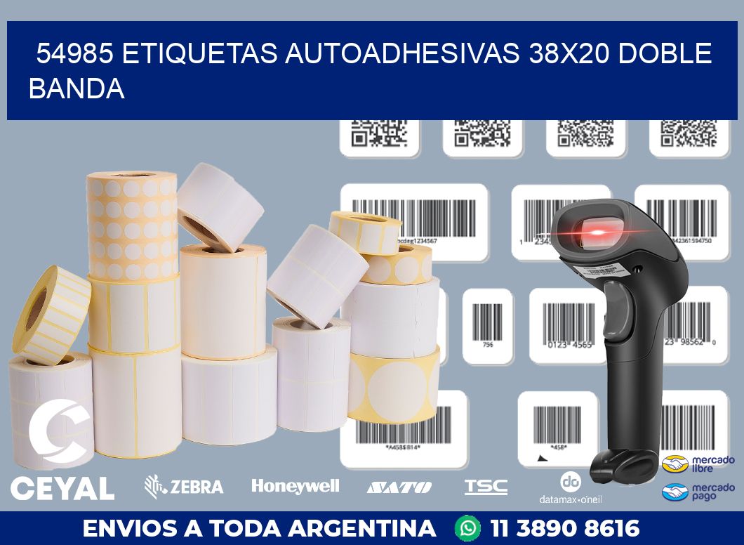 54985 ETIQUETAS AUTOADHESIVAS 38X20 DOBLE BANDA
