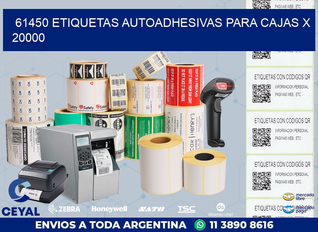 61450 ETIQUETAS AUTOADHESIVAS PARA CAJAS X 20000