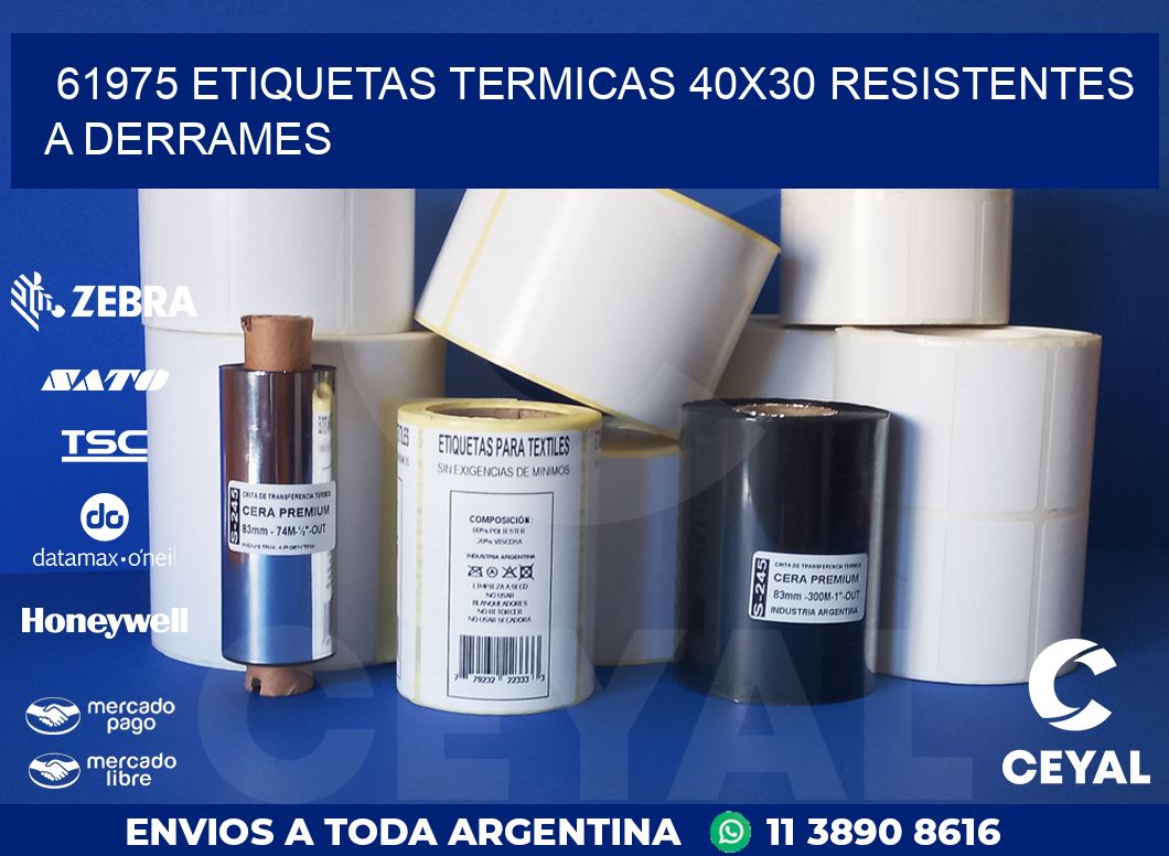 61975 ETIQUETAS TERMICAS 40X30 RESISTENTES A DERRAMES