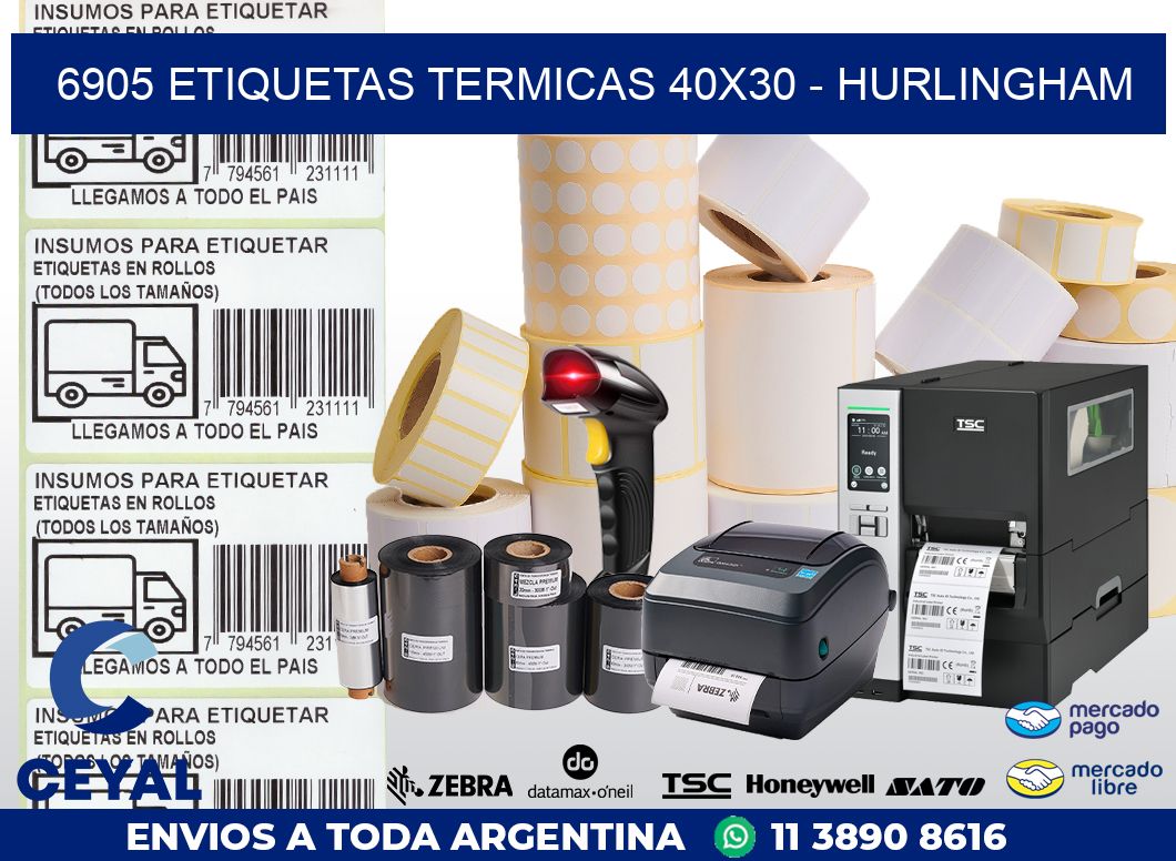 6905 ETIQUETAS TERMICAS 40X30 - HURLINGHAM