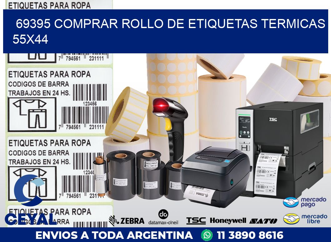 69395 COMPRAR ROLLO DE ETIQUETAS TERMICAS 55X44
