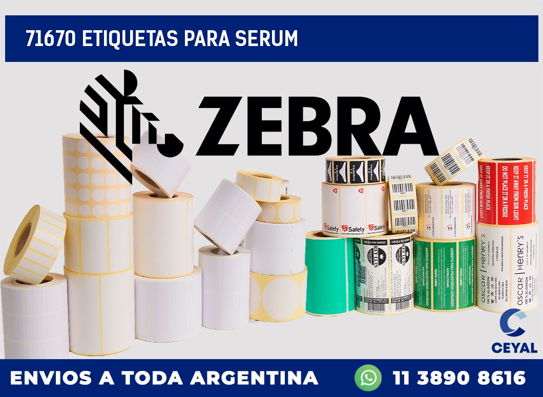 71670 ETIQUETAS PARA SERUM