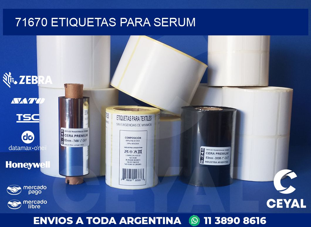 71670 ETIQUETAS PARA SERUM