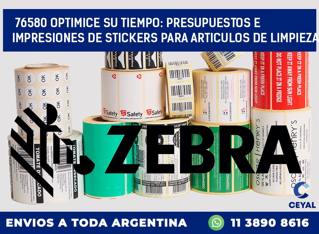 76580 OPTIMICE SU TIEMPO: PRESUPUESTOS E IMPRESIONES DE STICKERS PARA ARTICULOS DE LIMPIEZA