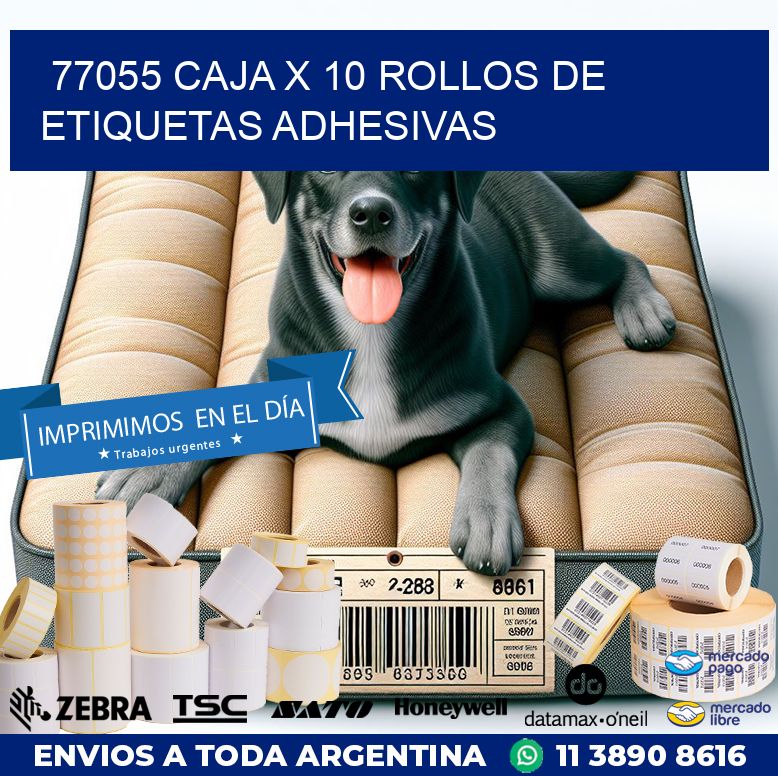 77055 CAJA X 10 ROLLOS DE ETIQUETAS ADHESIVAS