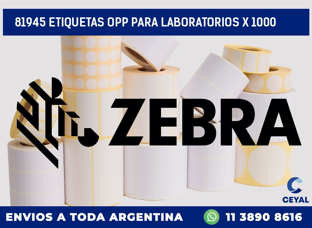 81945 ETIQUETAS OPP PARA LABORATORIOS X 1000