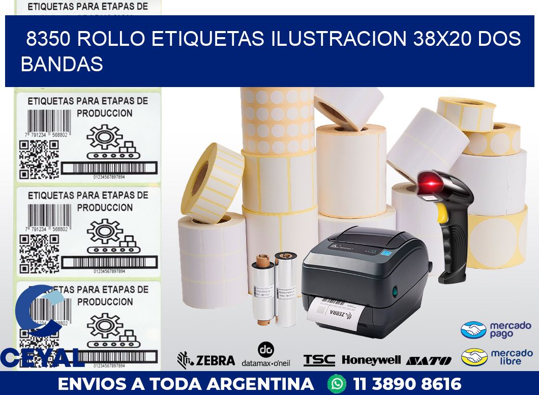 8350 ROLLO ETIQUETAS ILUSTRACION 38X20 DOS BANDAS