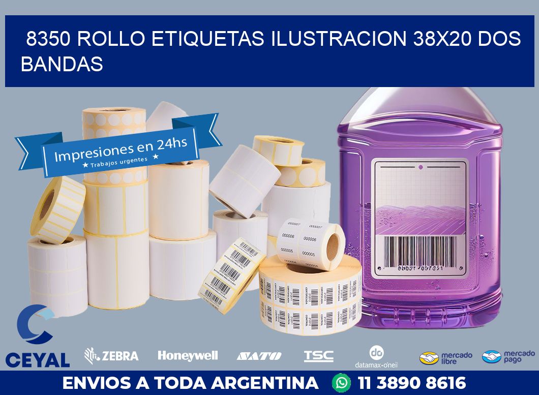 8350 ROLLO ETIQUETAS ILUSTRACION 38X20 DOS BANDAS