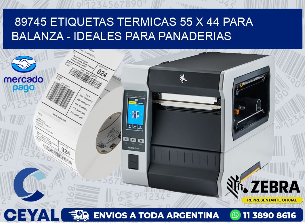 89745 ETIQUETAS TERMICAS 55 X 44 PARA BALANZA - IDEALES PARA PANADERIAS
