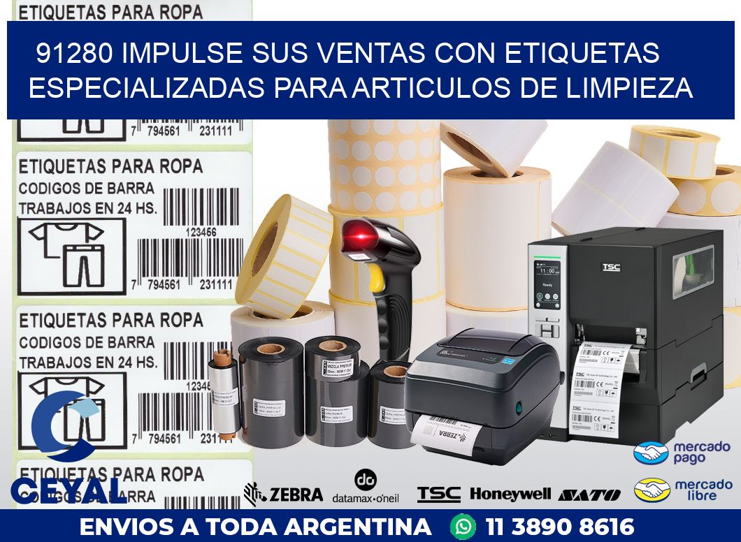 91280 IMPULSE SUS VENTAS CON ETIQUETAS ESPECIALIZADAS PARA ARTICULOS DE LIMPIEZA