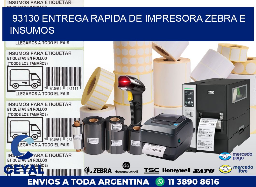 93130 ENTREGA RAPIDA DE IMPRESORA ZEBRA E INSUMOS