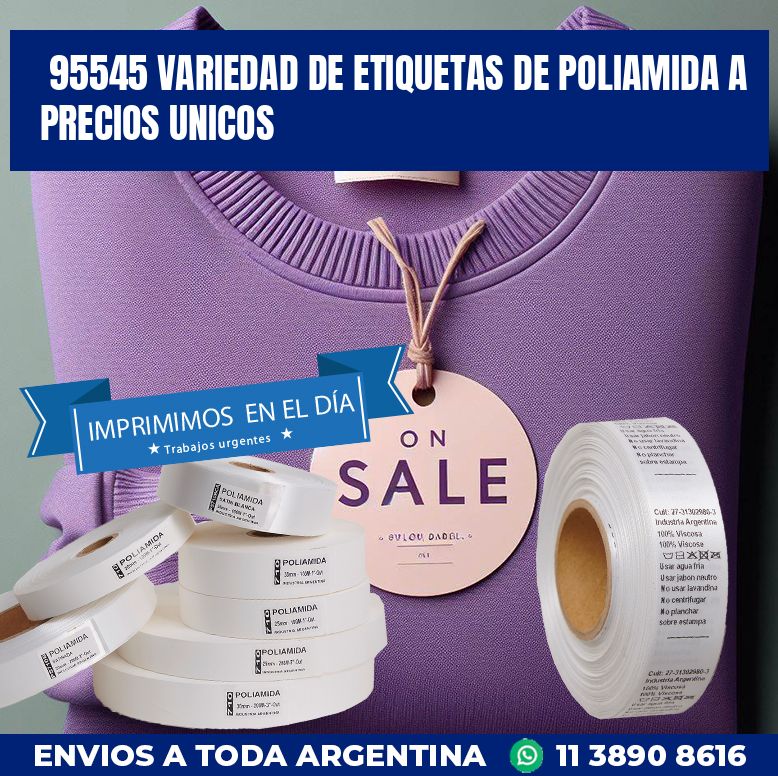 95545 VARIEDAD DE ETIQUETAS DE POLIAMIDA A PRECIOS UNICOS