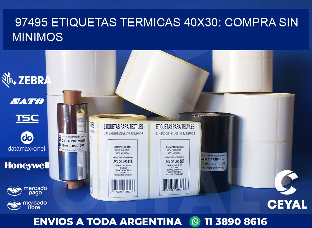 97495 ETIQUETAS TERMICAS 40X30: COMPRA SIN MINIMOS