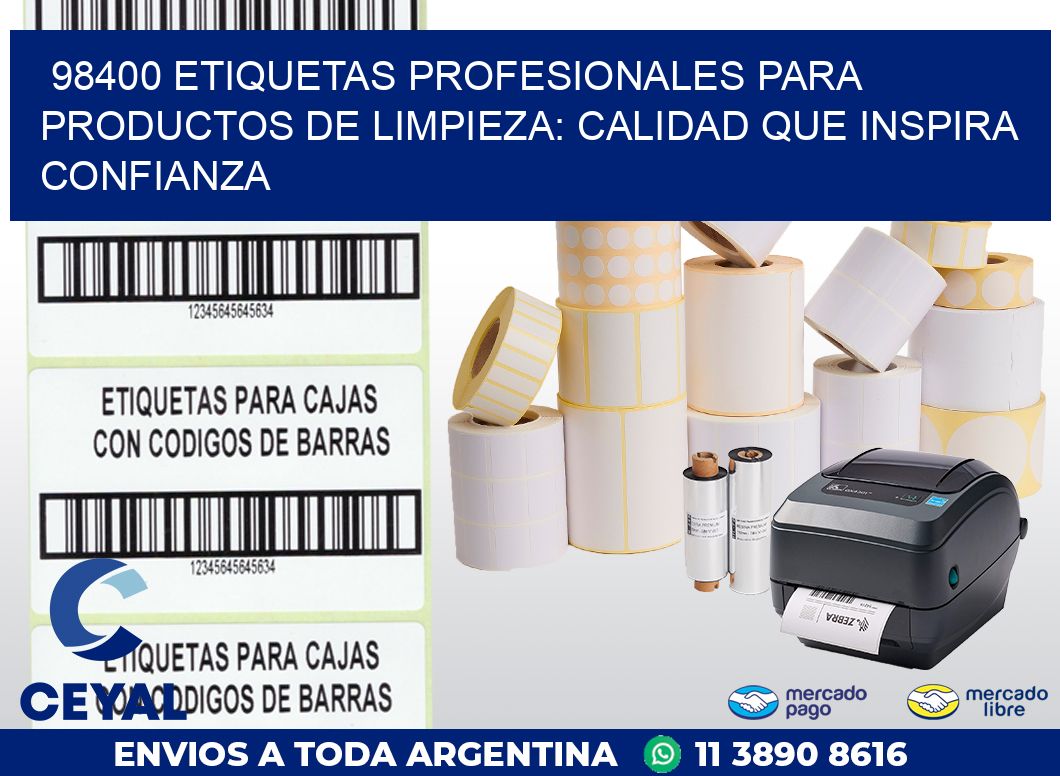 98400 ETIQUETAS PROFESIONALES PARA PRODUCTOS DE LIMPIEZA: CALIDAD QUE INSPIRA CONFIANZA