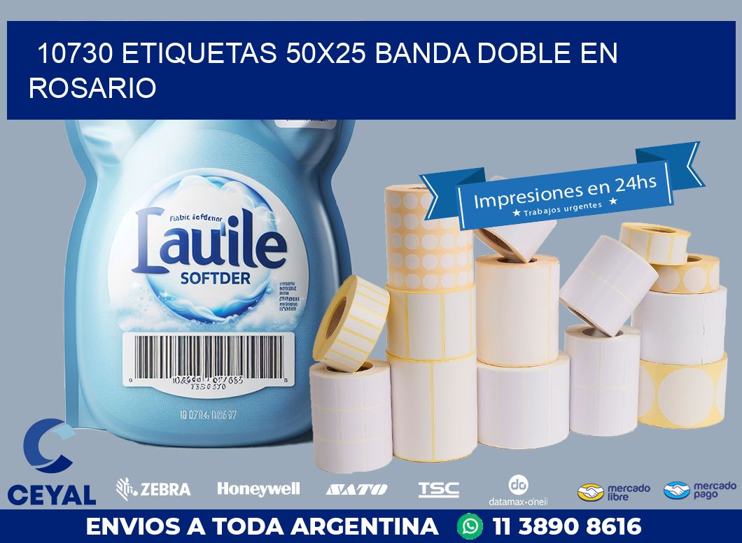 10730 ETIQUETAS 50X25 BANDA DOBLE EN ROSARIO