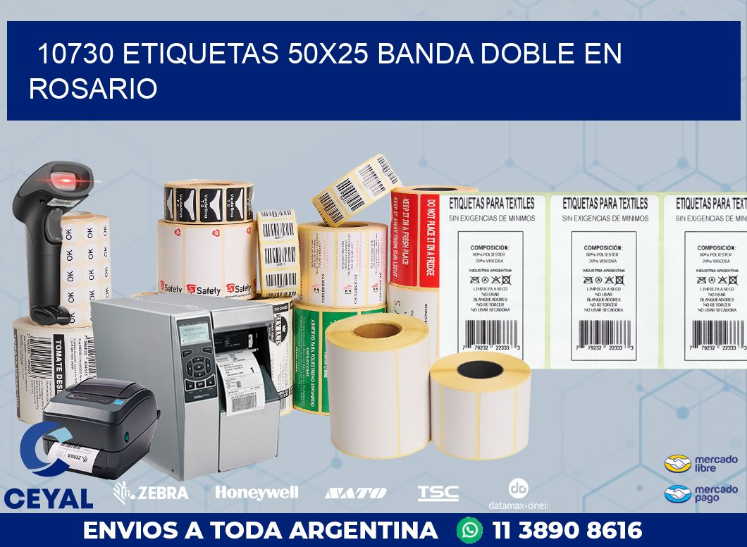 10730 ETIQUETAS 50X25 BANDA DOBLE EN ROSARIO