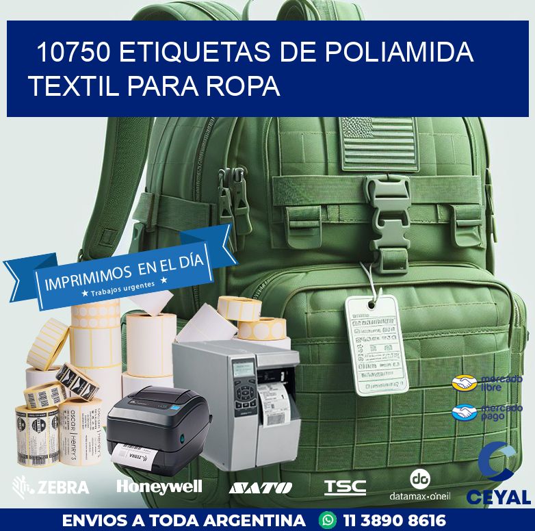 10750 ETIQUETAS DE POLIAMIDA TEXTIL PARA ROPA