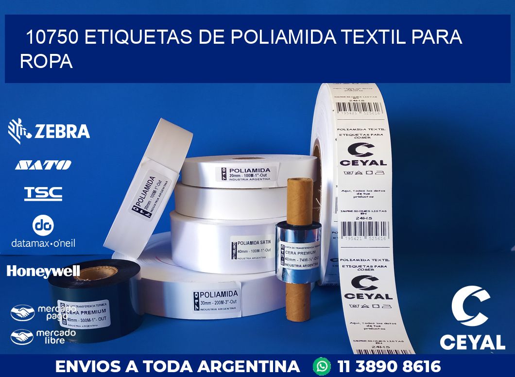 10750 ETIQUETAS DE POLIAMIDA TEXTIL PARA ROPA