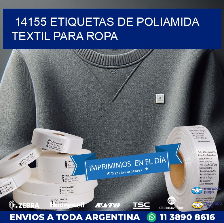 14155 ETIQUETAS DE POLIAMIDA TEXTIL PARA ROPA