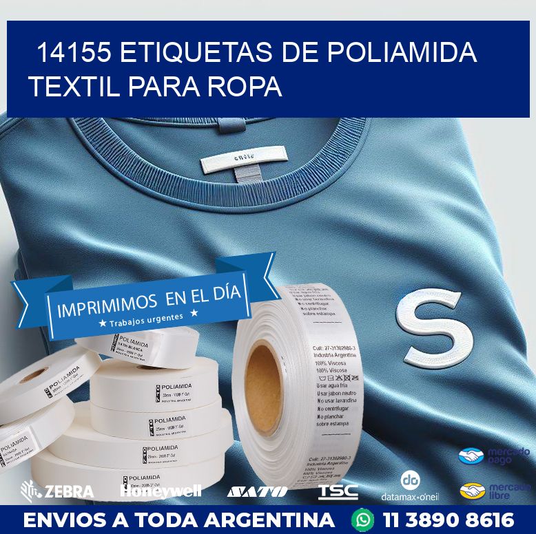 14155 ETIQUETAS DE POLIAMIDA TEXTIL PARA ROPA