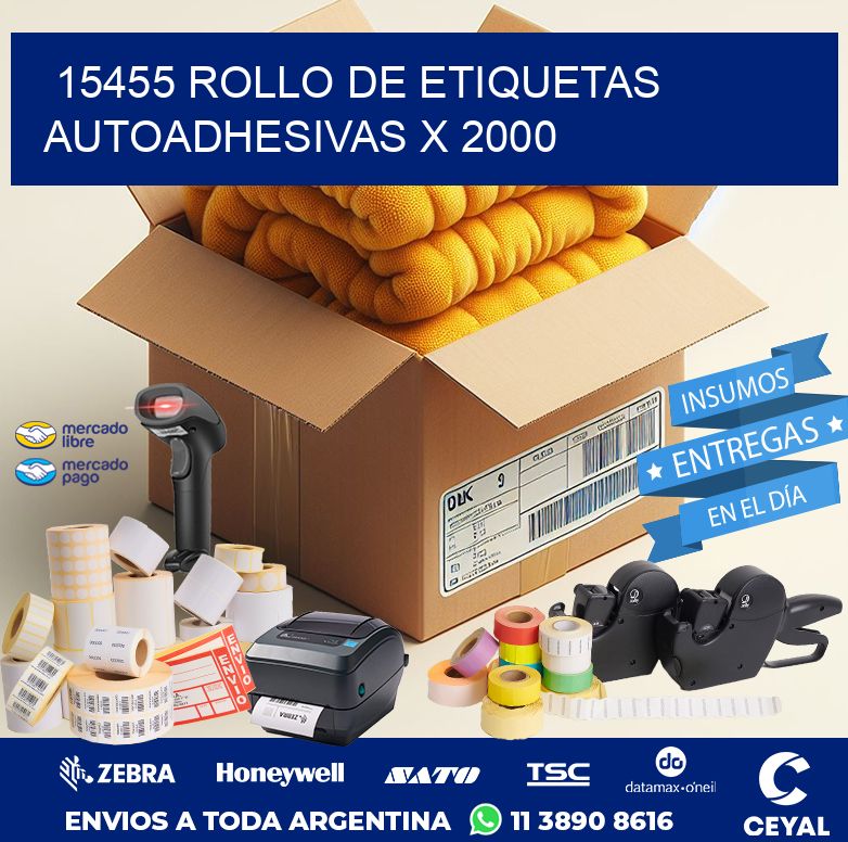 15455 ROLLO DE ETIQUETAS AUTOADHESIVAS X 2000